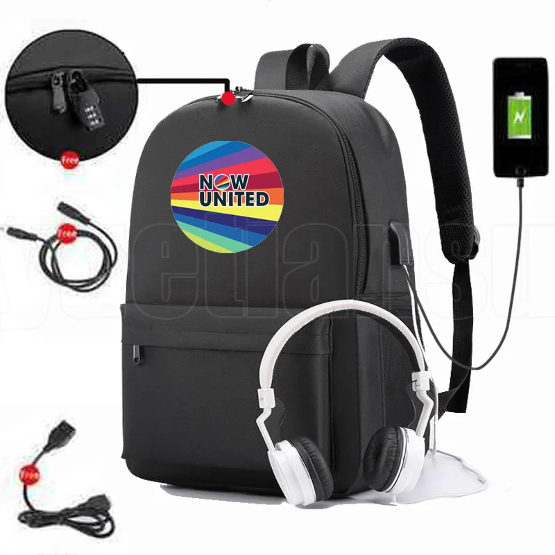 

Now United Lyrics NU Team Women TravelBags Girls Backpack Children Bookbag Laptop BackPack Schoolbags Mochila Para Hombre Pacote