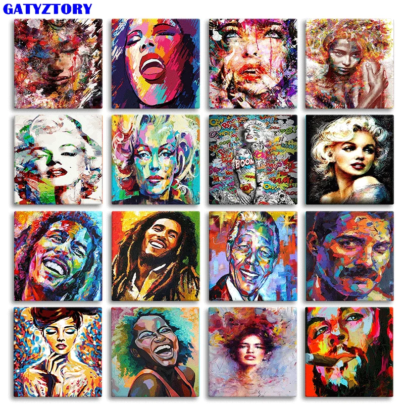 

GATYZTORY DIY Oil Painting By Numbers HandPainted Drawing On Canvas With Frame Acrylic Kit Figure Picture Adult For Home Decorat