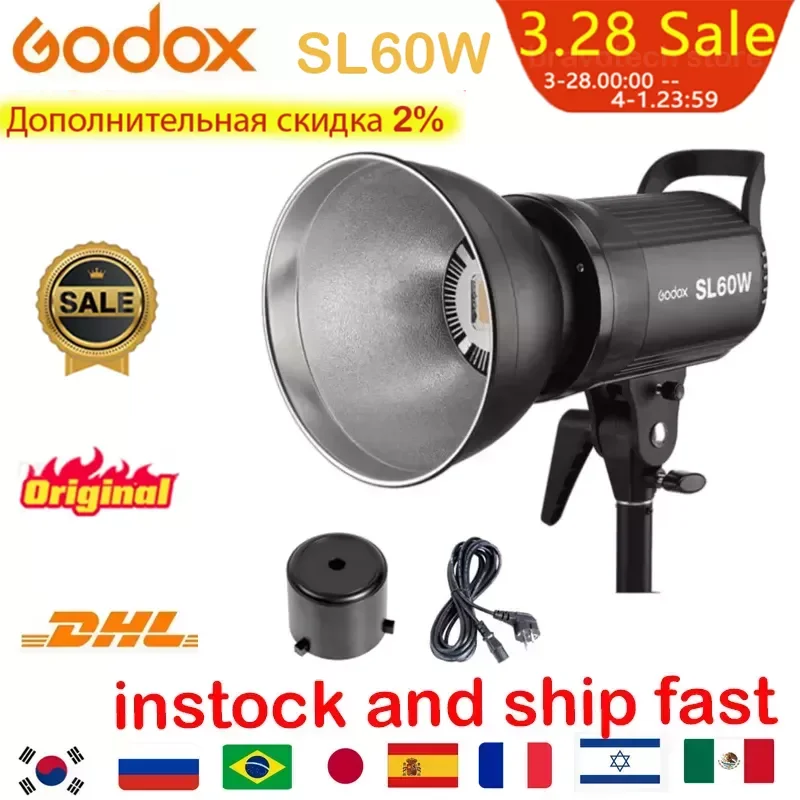 Светодиодная лампа для видеосъемки Godox SL60W SL-60W (Сбалансированный дневной свет)