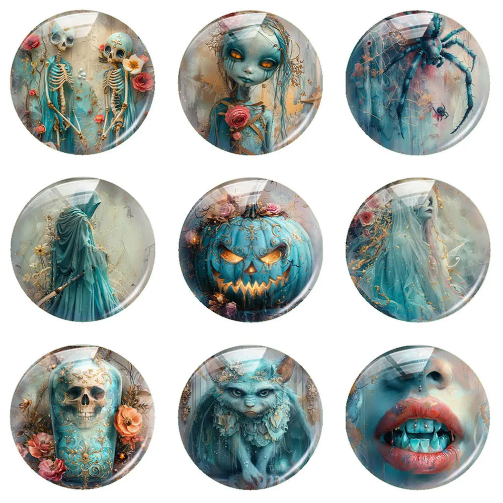 Ручная работа Хэллоуин готический ужас синий череп кошка Сова искусственное