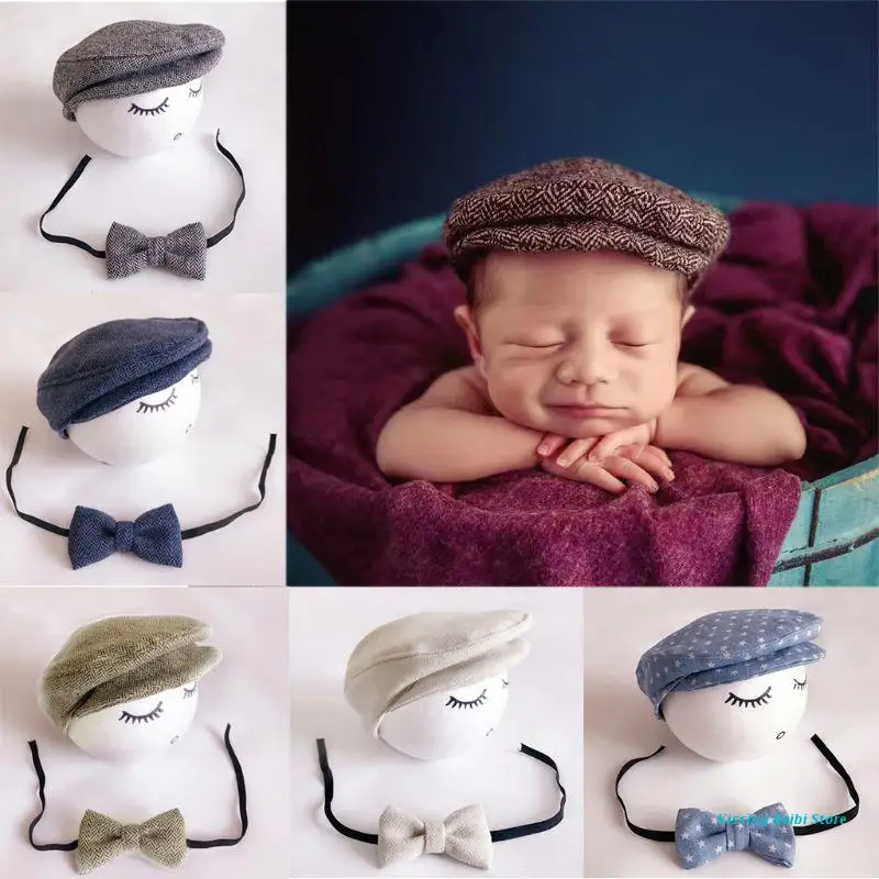 

Новинка 1 комплект вязаный крючком шапка и галстук для новорожденных ручной работы реквизит для фотосъемки детская шапочка набор галстуков...