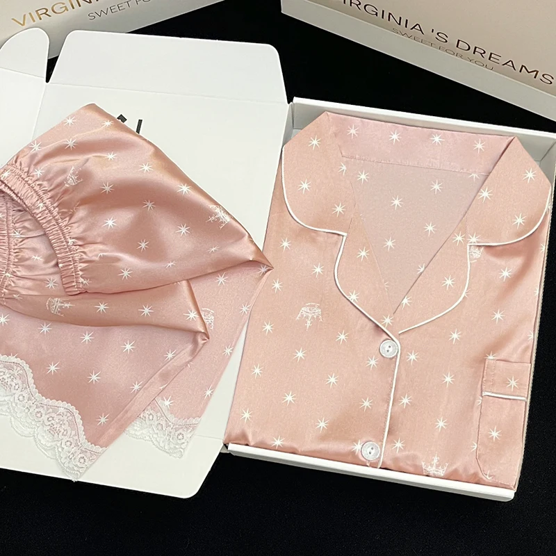 Женская кружевная пижама Y2k с цветочным принтом