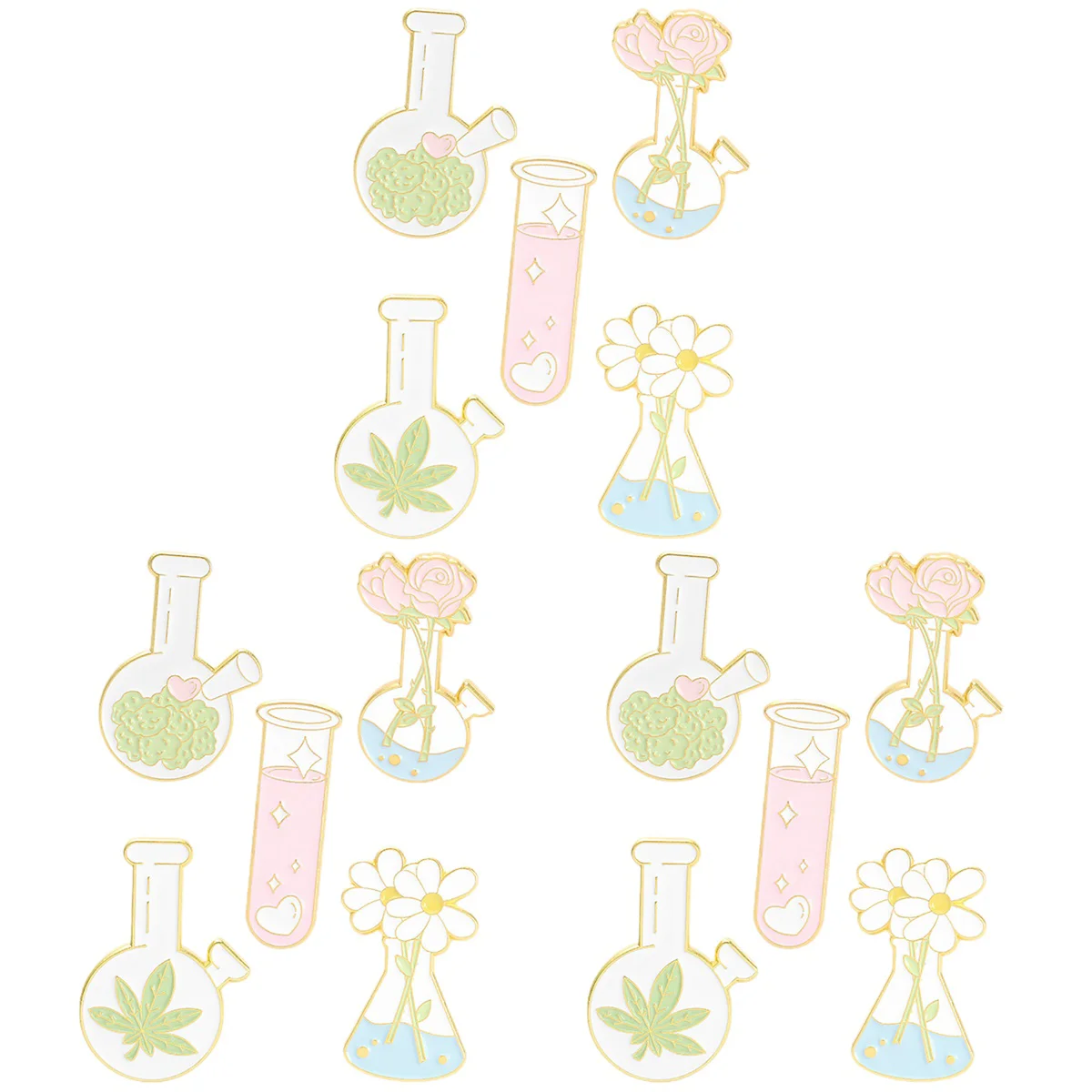 

15 Pcs Experimental Equipment Brooch Mini Flask Beaker Lapel Brooch Dress Science Pin Flask Pin Brooch Alloy Beaker Badge Lapel