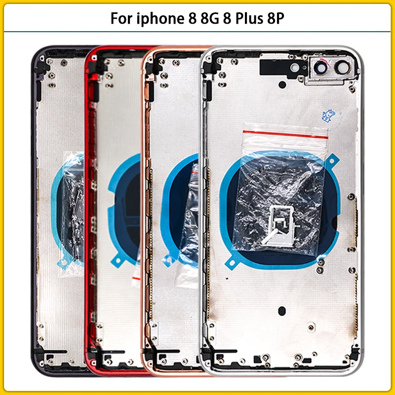 

Задняя крышка батарейного отсека для iphone 8 8 Plus 8G, средняя рамка, корпус для iphone 8 Plus, задняя крышка батарейного отсека, боковой ключ