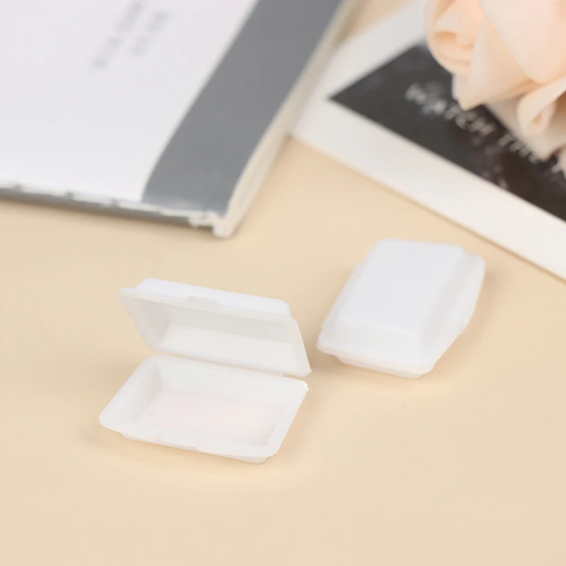

2pcs 1:12 Dollhouse Miniature Fast Food Disposable Cutlery Lunch Box Toys