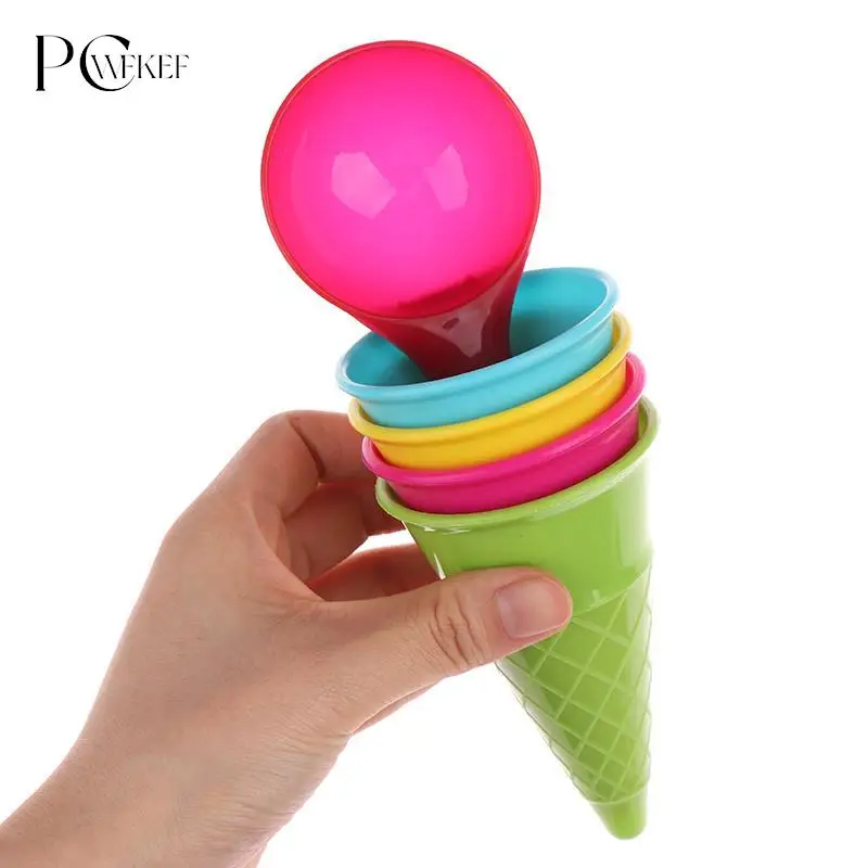 

5Pcs Ice Cream Cone Scoop Sets Beach Sand Toys Kids Summer Play Game Gift Children's Beach Toys Children's Education