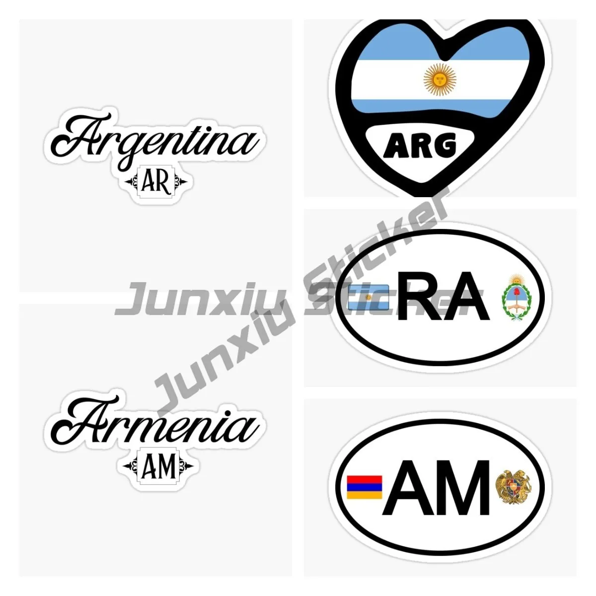Водостойкая виниловая наклейка с изображением флага сердца Аргентины