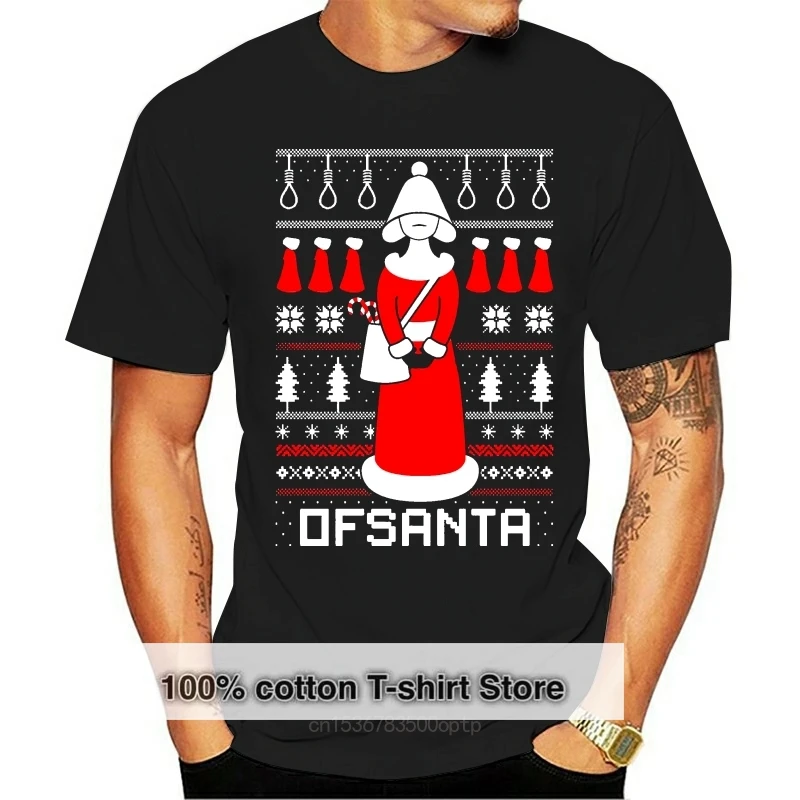 

Забавная уродливая Рождественская женская футболка Ofsanta Santas handmaid