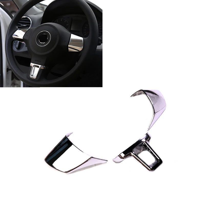 

3Pcs ABS Chrome Steering Wheel Cover Trim Sticker For Jetta Sagitar 6 Bora Car Styling Trim Accessories