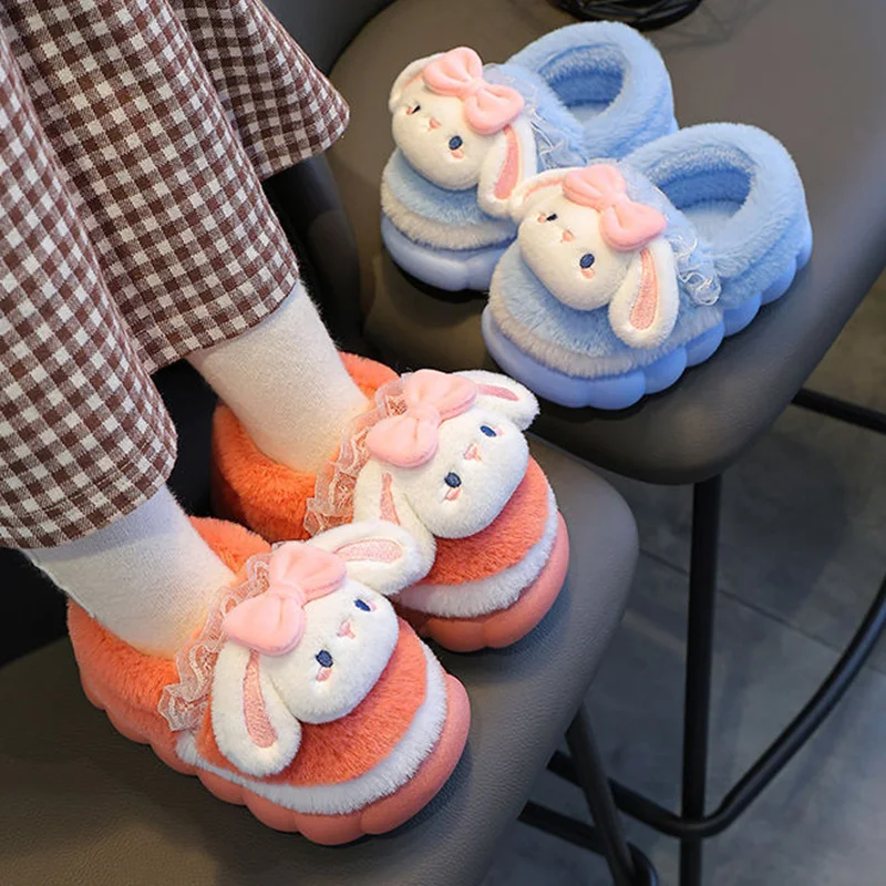 

Kawaii Lady's Cashmere Slippers Mymelody Sanrio Rabbit Cashmere Winter Indoor Cotton Slippers
