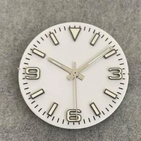 white 28 5mm log strip nail dial date watch dial watch hands for nh35364r7s movement green luminous watch accessories