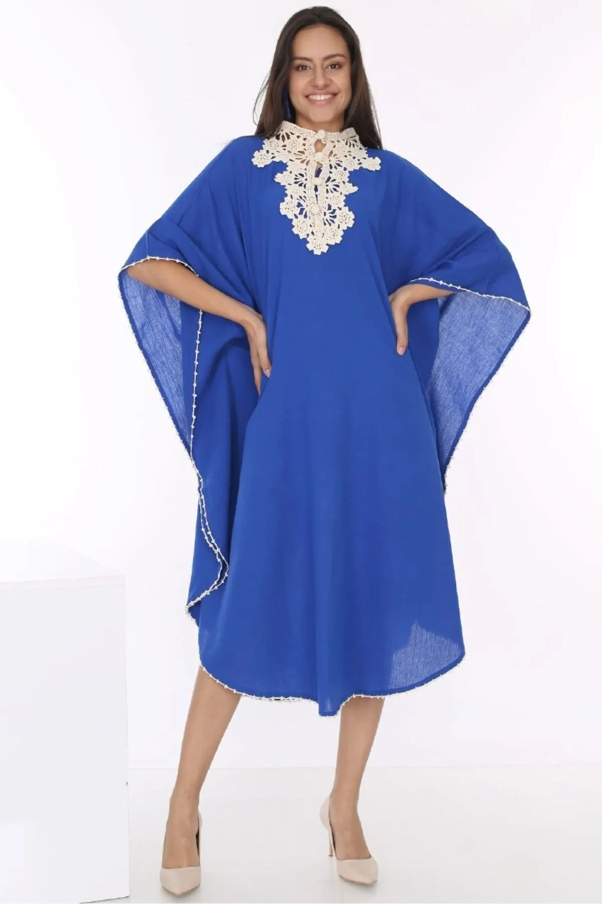 

Women's Pareo Navy Blue Plus Size Beach Dress Swimwear Dress Sexy Tunic Suit Beachwear Female Beach Bikini Cover