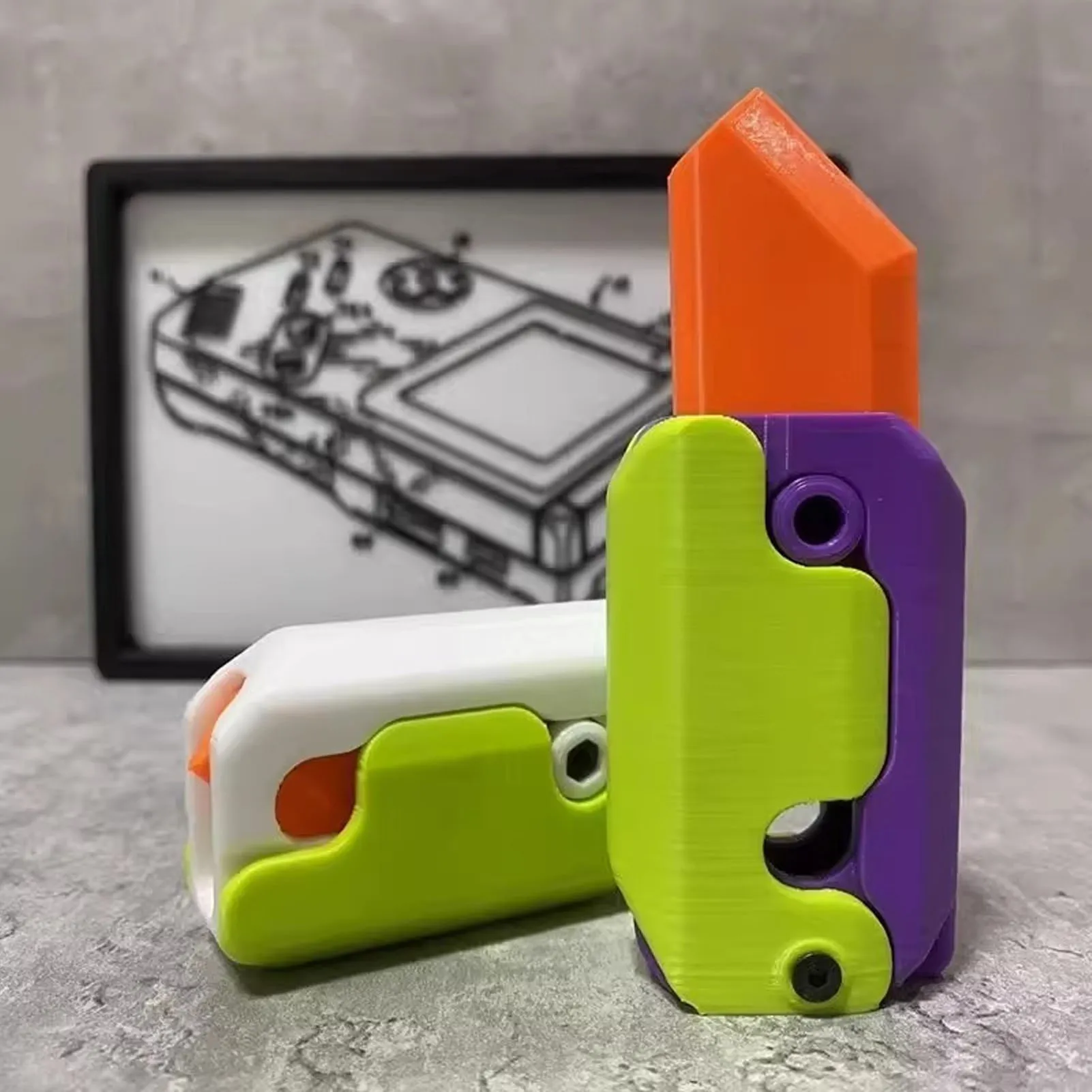

3 шт., миниатюрные 3d-принты для снятия стресса