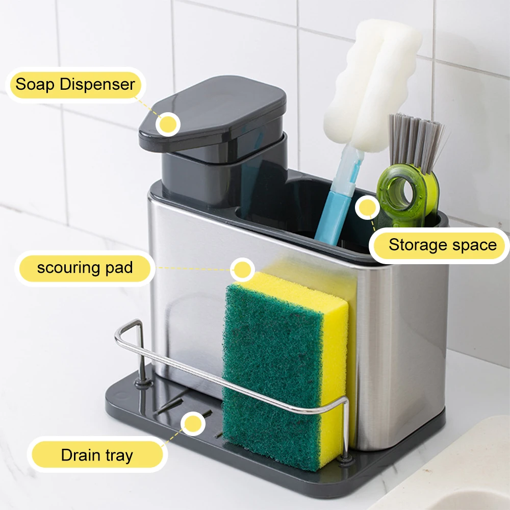 Кухонные дозаторы для мыла держатель губки стеллаж слива с защитой от ржавчины