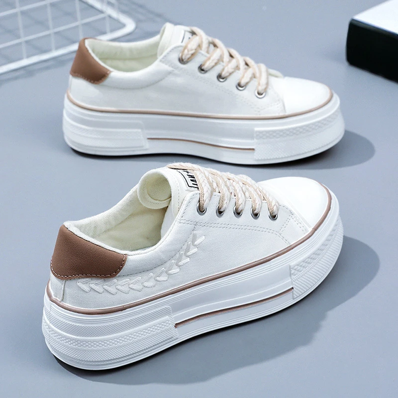 

BCEBYL 2023 New Fashion Summer Breathable Casual Thick-soled White Shoes Zapatos De Tacon Mujer Chaussures De Marche