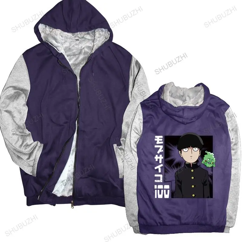 

Men streetwear hooded zipper Novelty Manga Mob Psycho 100 hoodie Men Shigeo Kageyama warm coat Ekubo mens shubuzhi hoodies