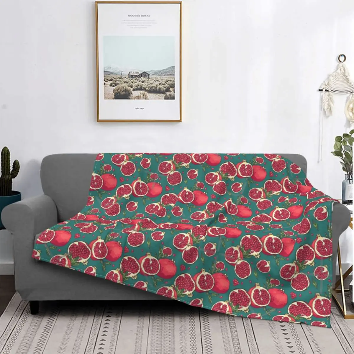 

Manta jugosa de frutas de Granada, a cuadros para cama colcha, manta Kawaii, funda para niños 150