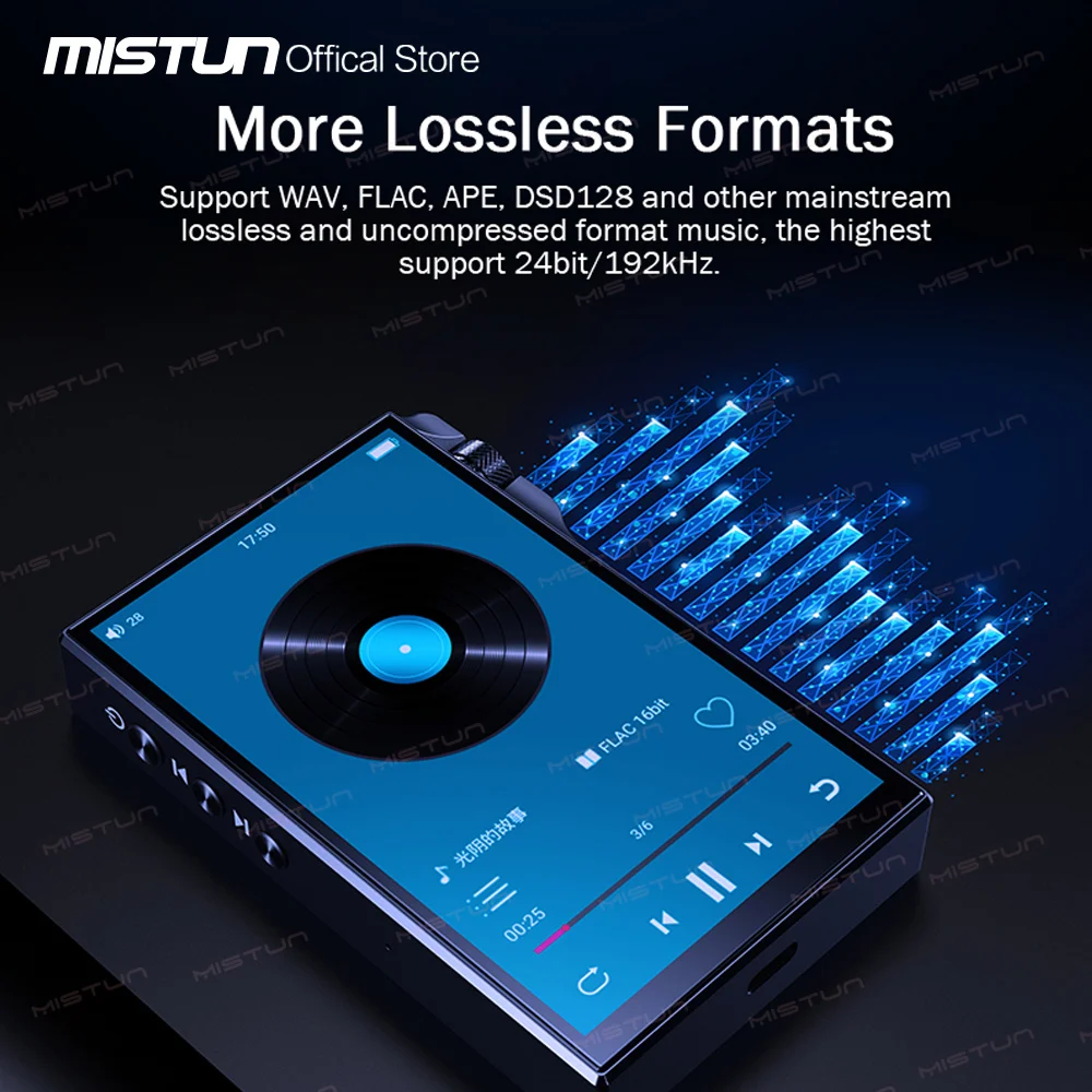 Hi-Fi плеер с сенсорным IPS экраном 4 0 дюйма ЦАП APE DSD128 Bluetooth Wi-Fi |