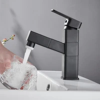 black bathroom faucet hot cold water sink mixer stainless steel paint basin faucets single hole tapware copper vanity fixture