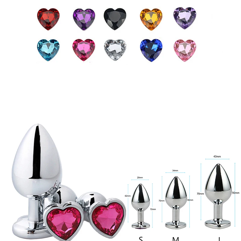 Анальная пробка S/M/LAnal ювелирные изделия с кристаллами Круглый фаллоимитатор