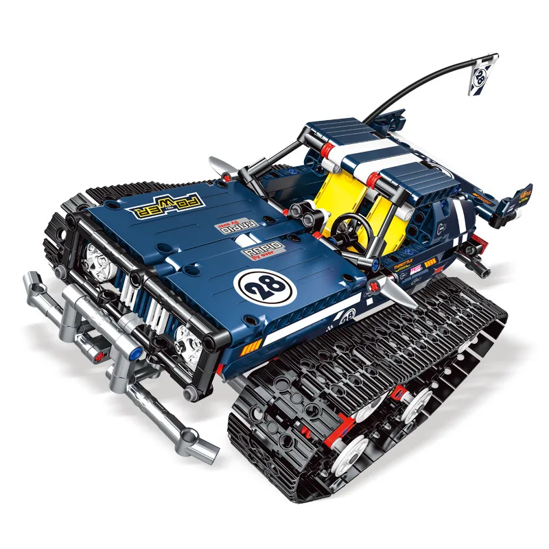 

13025-13026 Building block remote control app high-speed shock absorber crawler stunt remote control car assembly gift