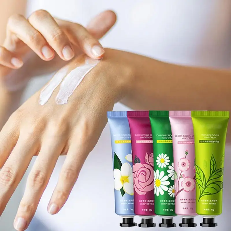 

Hand Lotion Set Natural Plant Fragrance Hand Lotion 5pcs Deeply Moisturizing Refreshing Hydrating Hand Cream Travel Size Cream
