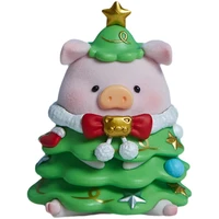 6pcs kawaii christmas anime lulu pig blind box action figure canned pig model doll kids toy collection gifts