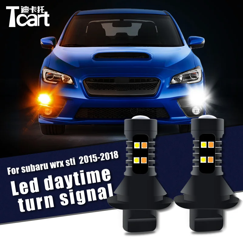 

Автомобильные аксессуары для Subaru wrx sti 2015 2016 2017 2018 дневной ходовой светильник с поворотным сигналом светодиодный drl головной светильник Ночная помощь