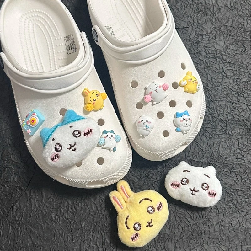 Kawaii Chiikawas Usagi обувь цветок мультфильм Hachiwares Сабо Пряжка Лето Новые милые тапочки