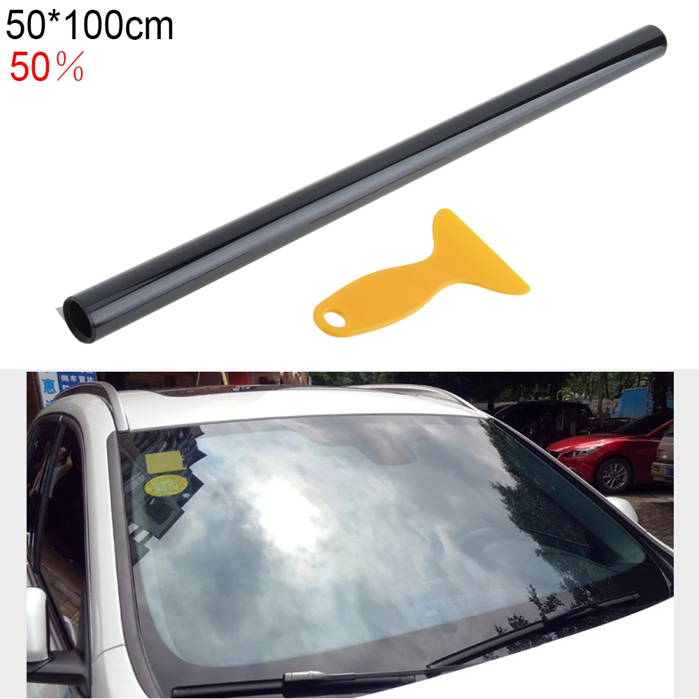 

Fifty Percent Translucent 50 x 100CM PVC Thickening Car Windshield Sun Shade UV Protection Side Window Film VLT Solar Sticker