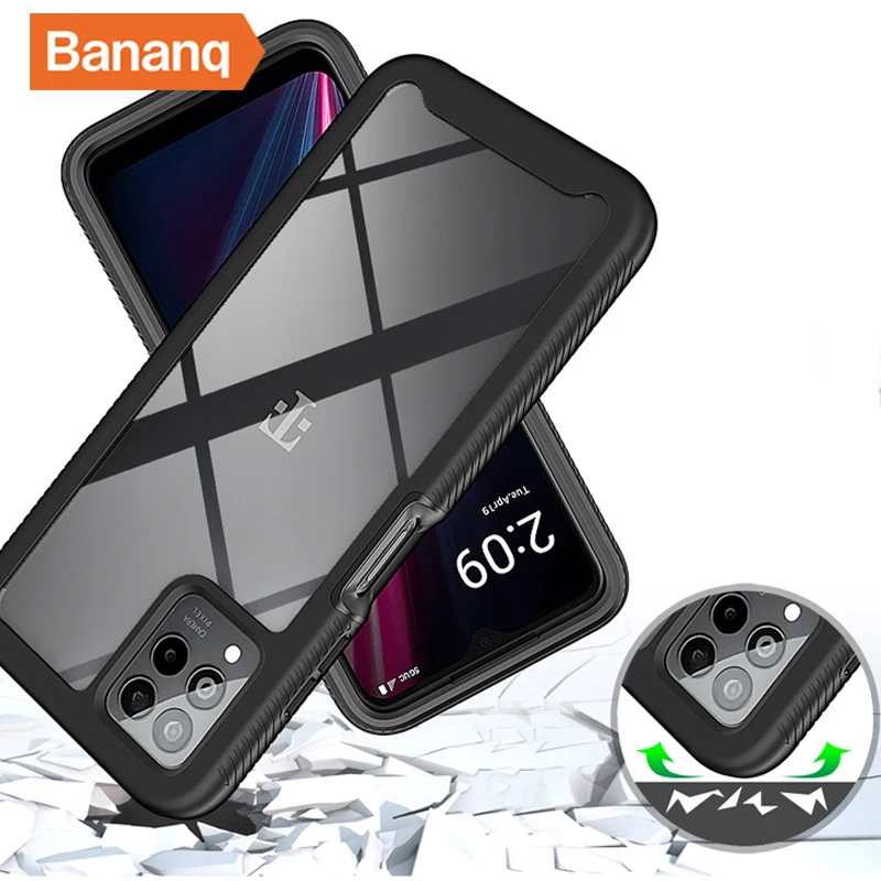 

Bananq Shockproof Armor Case For T-Mobile Revvl 4 4+ V+ Plus 5G Anti-slip Clear Phone Cover