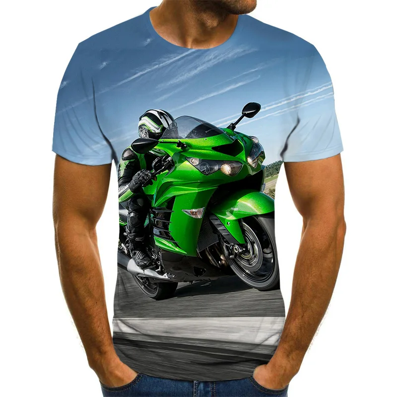 

2020 Cool racing driver T-shirt summer fashion tops motorcycle graphic T-shirt 3D punk style menT-shirt plus size streetwear