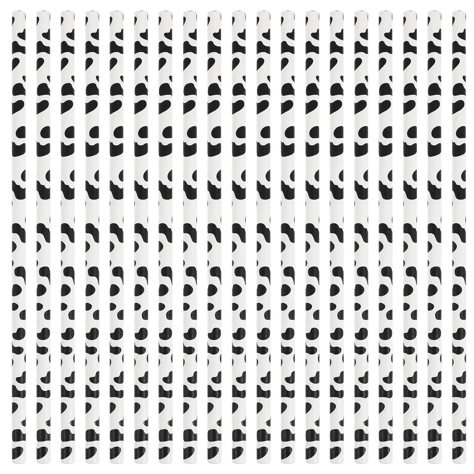 

Straws Straw Paper Cow Black White Birch Party Drinking Print Kids Birthday Stirrers Coffee Tea Drink Farm Biodegradable
