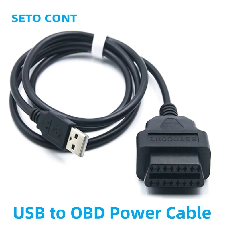 Фото 1 м OBD2 16-контактный разъем «мама» к USB-кабелю для автомобильного компьютера OBD-конвертер Разъем питания Кабель для зарядки для авто GPS-конвертера №1