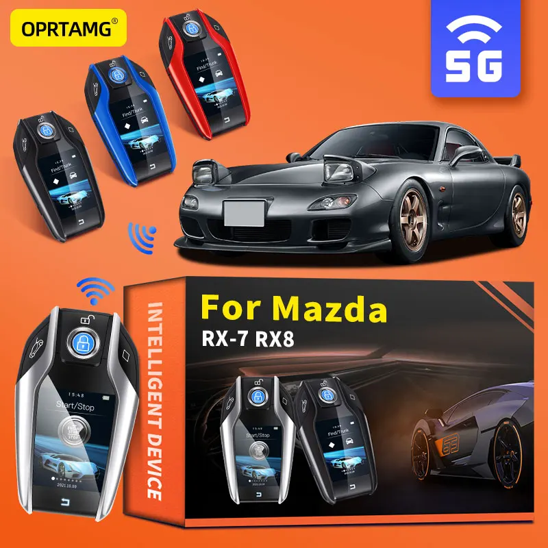 

Car Smart Remote Control Key LCD Display Keychain Touch Screen Smart Key For Mazda CAROL RX-7 RX8 2021 Key Auto Accessories