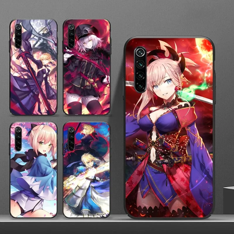 Fate Series Girl чехол для телефона аниме Realme GT 2 9i 8i 7i Pro X50 X2 C35 C21 C20 C11 C3 мягкий черный -