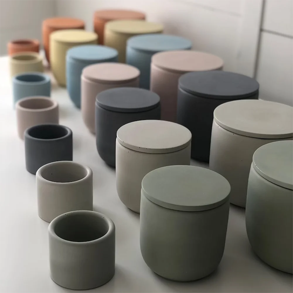

Jesmonite Jar Silicone Mold Terrazzo Pot Mold Candle Vessel Molds Storage Tank Concrete Molds Pillar Jar Molds Thick Cement Mold