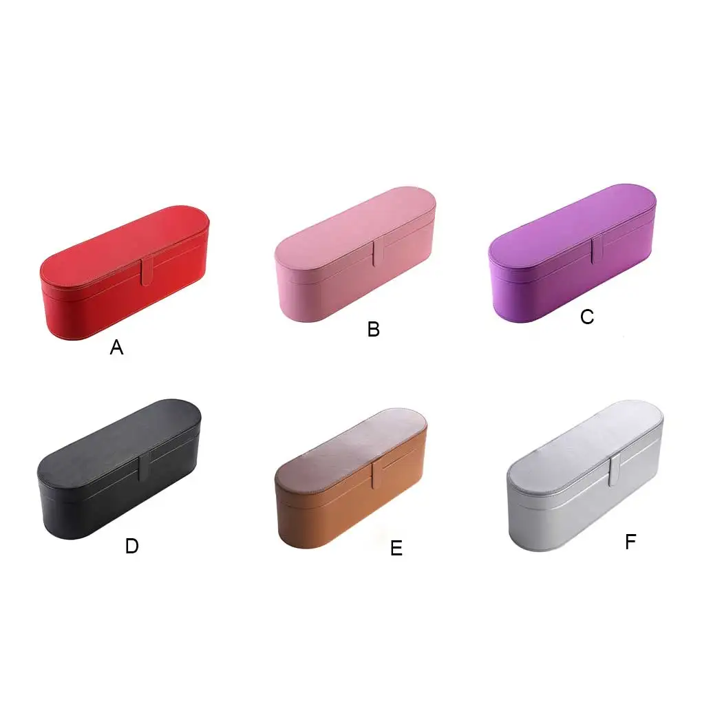 

PU Leather Hair Dryer Storage Case Portable Replacement Solid Color Stylish Cute Large Capacity Household Box with Lid