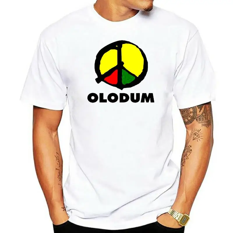 New OLODUM Brazil Music Retro Peace Logo Men's White T-Shirt Size S To 3XL Printed T Shirt Summer Men'S Top Tee
