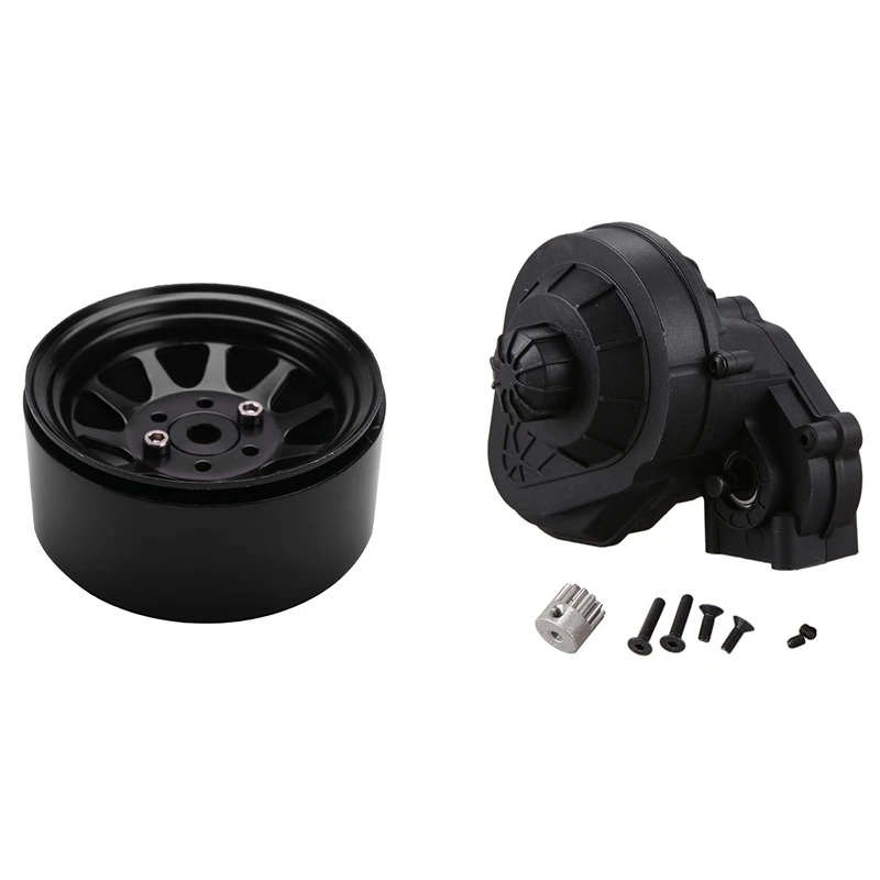 

2 Set RC Car Part: 1 Set Metal Alloy 1.9 Beadlock Wheel Rims & 1 Set Gearbox Transmission Gears Set