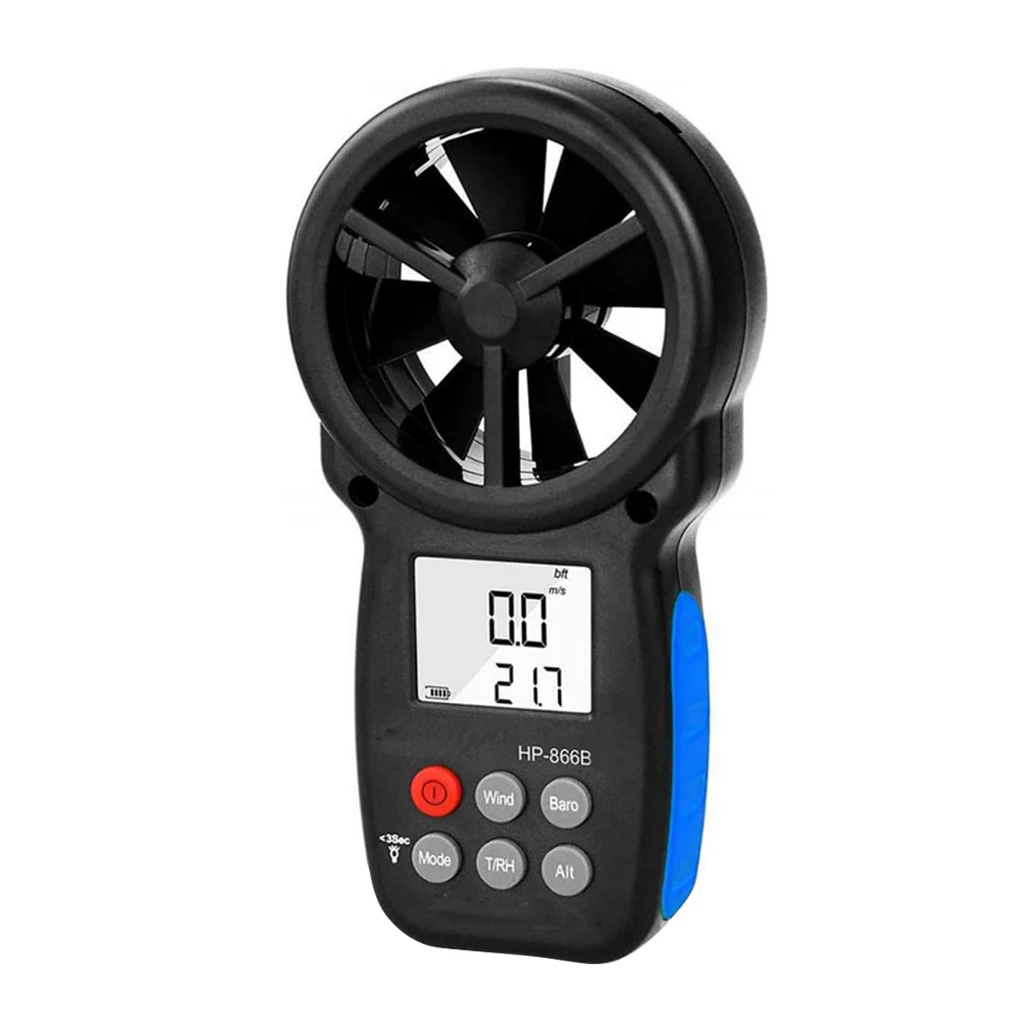 

Portable Digital Anemometer LCD Display Wind Speed Tester Measuring Device with Thermometer