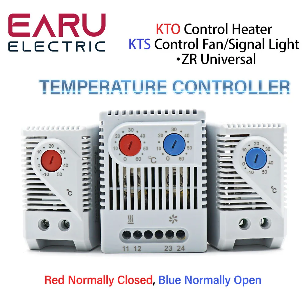 

DIN Rail Cabinet Temperature Controller Industrial Thermostat KTO011 KTS011 0 to 60 Degree Centigrade Mechanical Thermoregulator