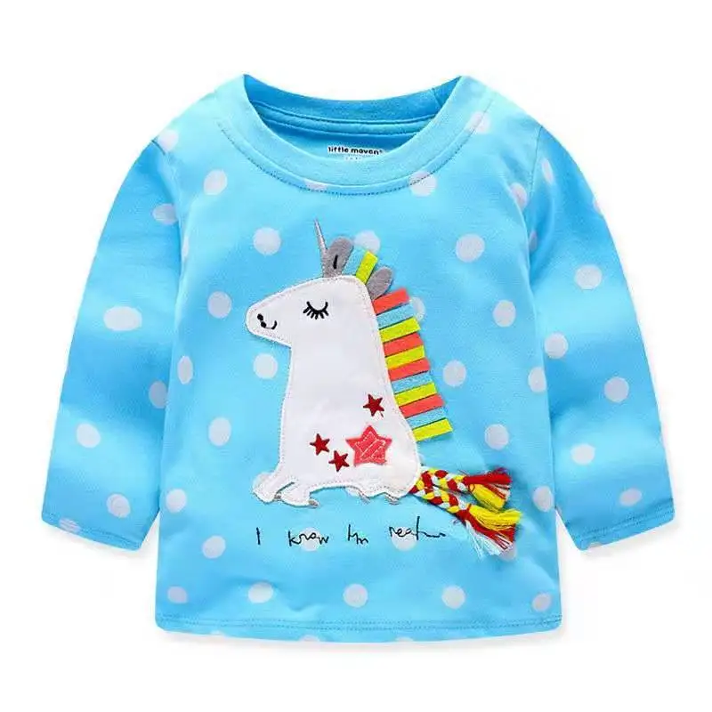 Футболка с длинным рукавом для девочек 2-7 лет |