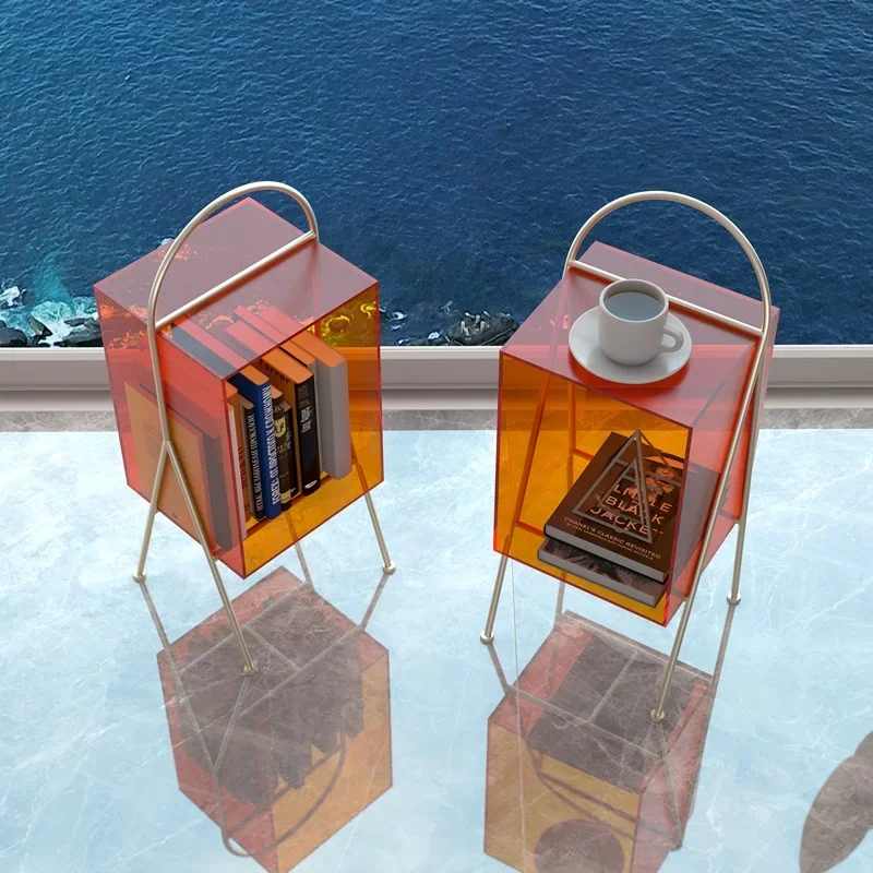 Акриловые узкие прикроватные тумбочки вспомогательная съемная маленькая