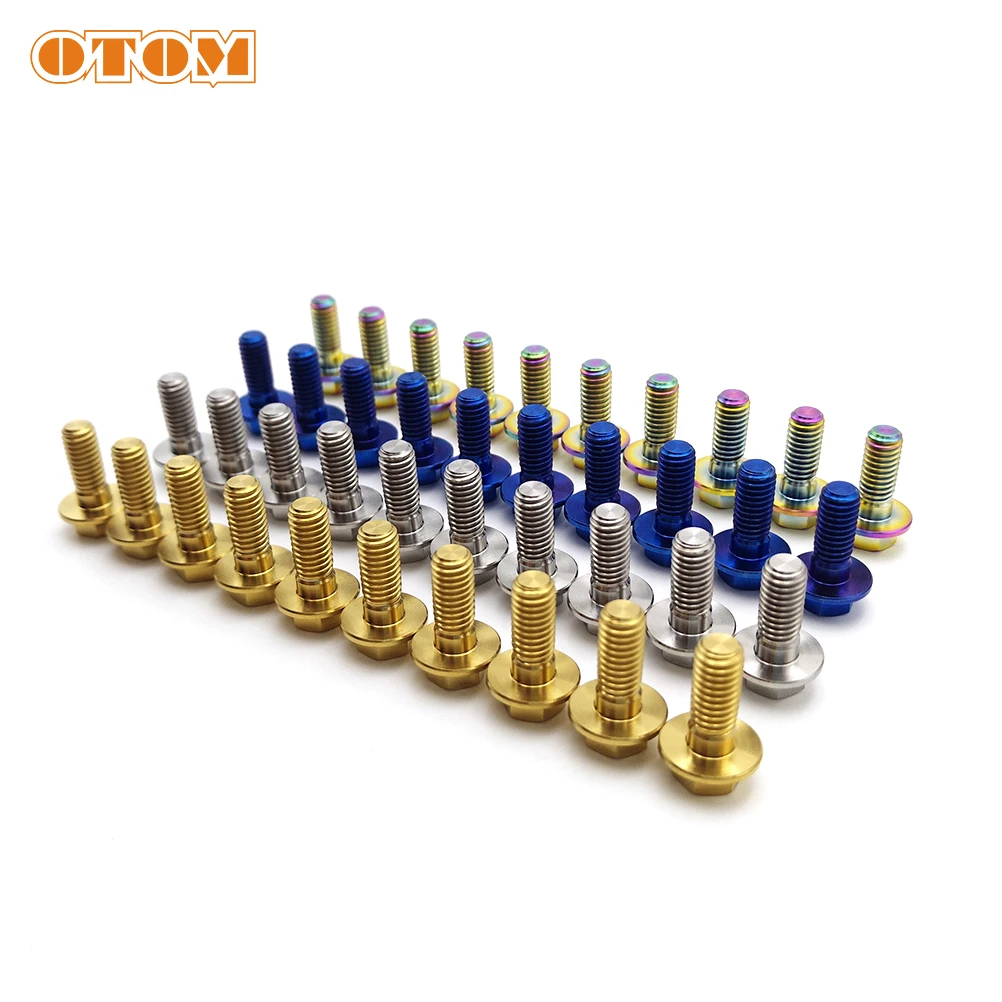 OTOM Titanium Screw M6*1.0 Bicycle Disc Brake Rotor Bolt Fixing Nuts Replacement Motocycle Accessories Colorful For HONDA YAMAHA