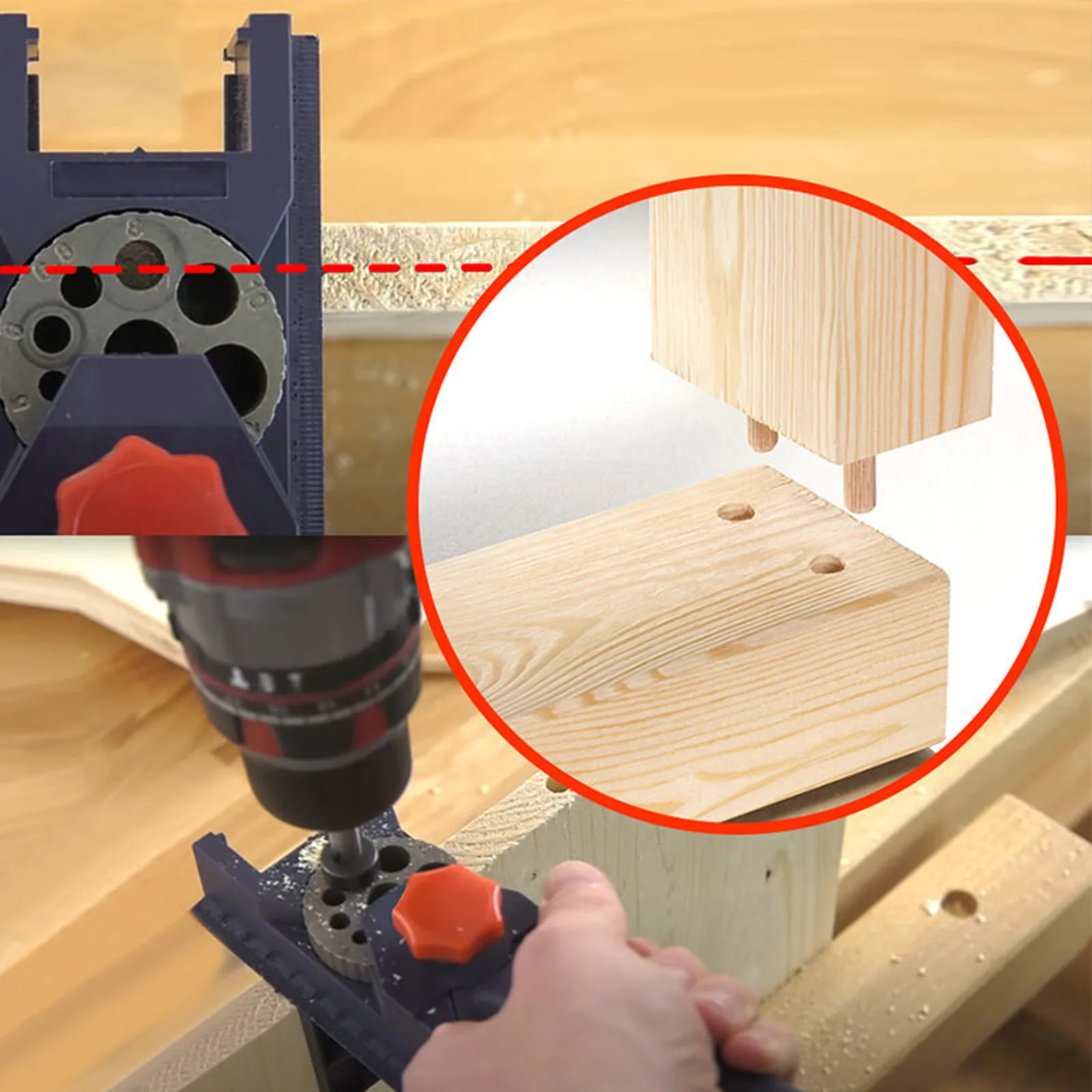 10 Holes 3-12mm Hole Opener Woodworking Puncher Pocket Jig Door Cabinet Carbon Steel Drilling Guide Locator |