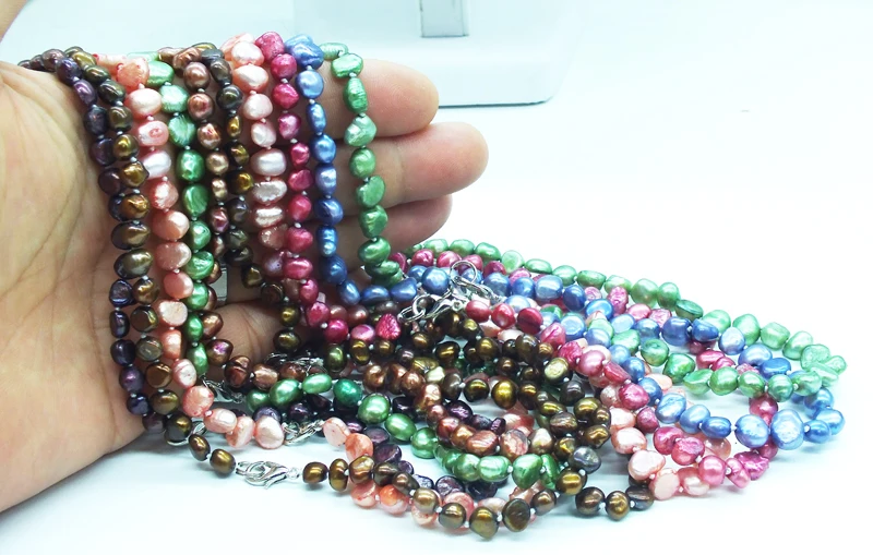 

wholesale! 10PCS 6-7MM lot of color, Baroque freshwater pearl necklace 100% pearl 16 inches(note that the color randomly sent)
