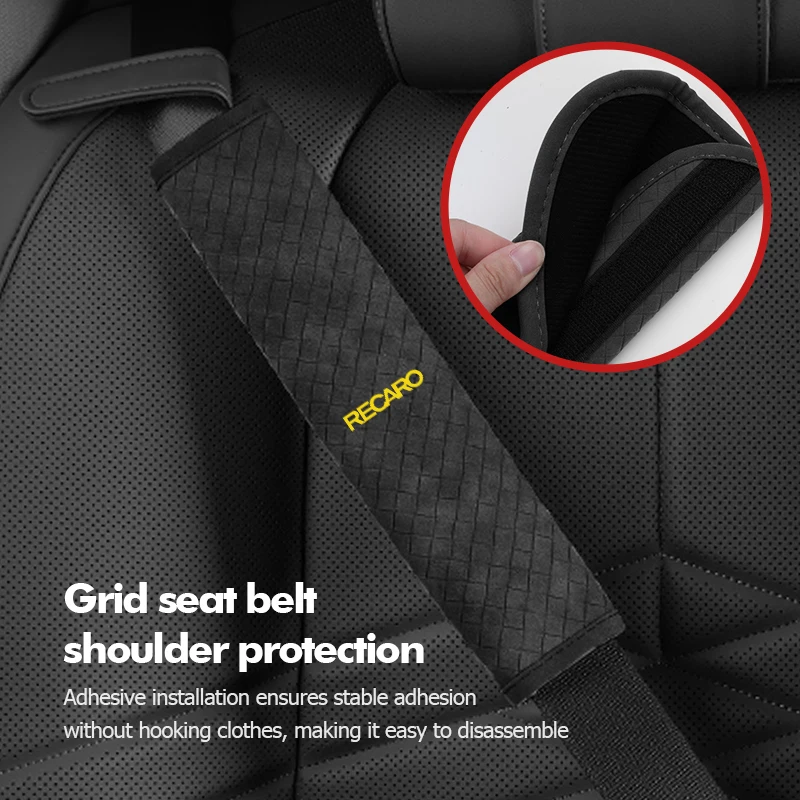 Фото Кожаные накладки на ремни безопасности для Recaro, защита плеч №5