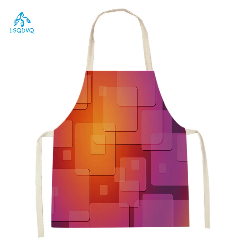 

Geometry Stripes Lattice Pattern Kitchen Apron for Women Men Waist Bibs Household Cleaning Pinafore Home Cooking Aprons