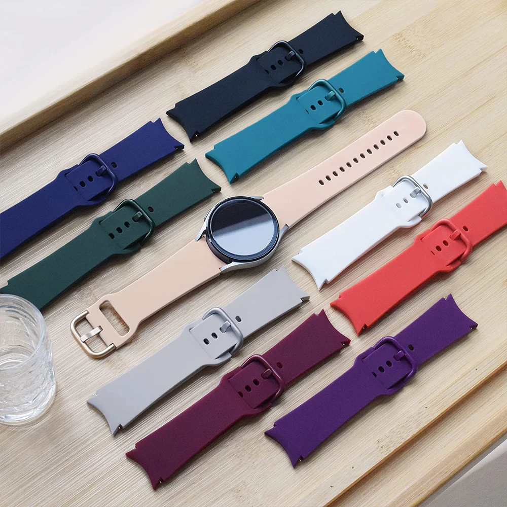 

20mm Silicone Strap For Samsung Galaxy Watch 6/4/5/Pro 45mm 44mm 40mm 47mm 43mm No Gaps Bracelet Galaxy Watch 6 classic band